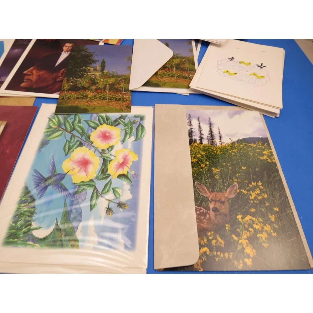 Huge Lot Vintage Stationery Cards Aytur Turkish French Opera Floral Wildlife
